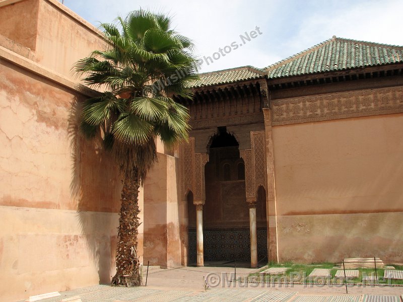 The entrance of the Saadian Tombs, seen from the inside